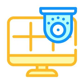 Cctv security camera system color icon vector illustration Stock Illustration