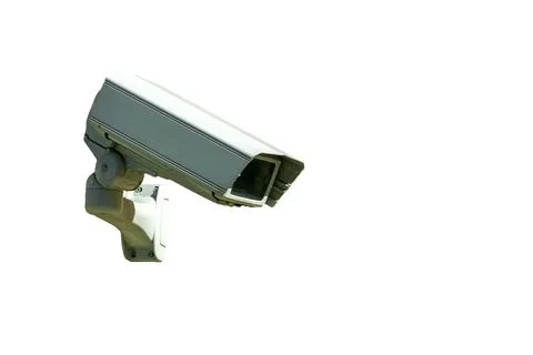 CCTV security camera system isolated on a white background, Stock Photos