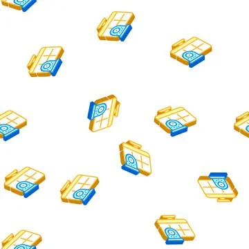 Cctv security camera system isometric icon seamless pattern Stock Illustration