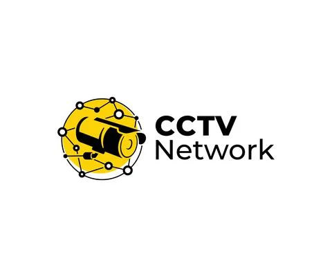 CCTV security camera system logo. CCTV surveillance secure cam vector design Stock Illustration