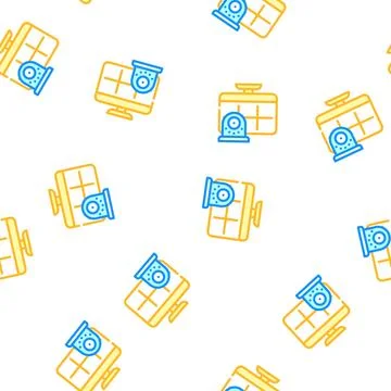 Cctv security camera system vector seamless pattern 스톡 일러스트
