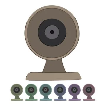 Cctv security camera vector cartoon graphic Illustrazione stock