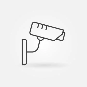CCTV security camera vector icon in thin line style Illustrazione stock