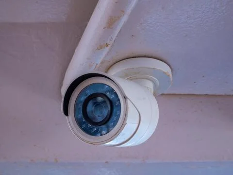 CCTV security camera. Video equipment for safety system area control. Stock Photos