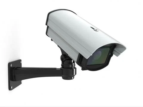 Cctv security camera on white background. 3d Illustrazione stock