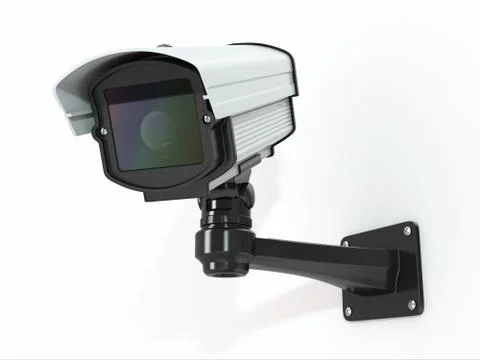Cctv security camera on white background. 3d Stock-Illustration