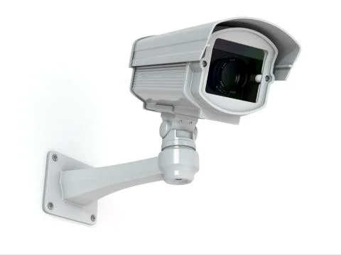 Cctv security camera on white background. Stock Photos