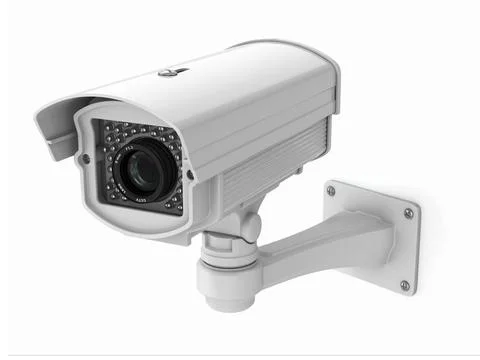 CCTV security camera on white background. 3d CCTV security camera on white... Stock Photos