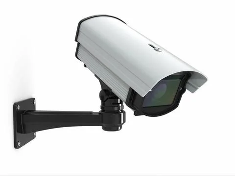 CCTV security camera on white background. 3d CCTV security camera on white... Stock Photos