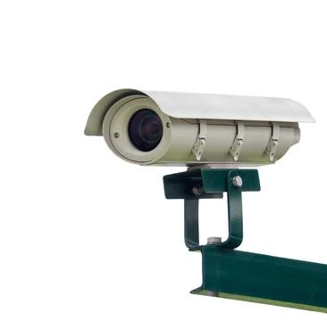 CCTV, security camera on white isolated background,clipping path Stock Photos