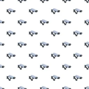 Cctv security cameras creating seamless surveillance pattern Illustrazione stock