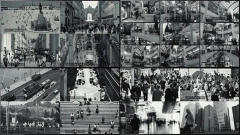 CCTV Security Cameras Multiscreen Surveillance System Video stock 138203684