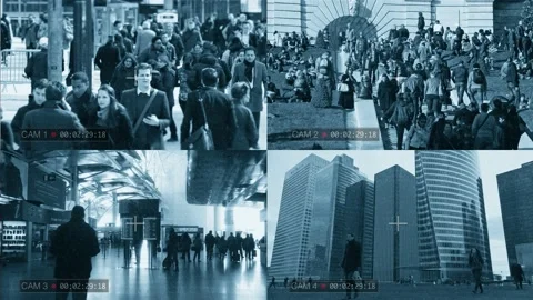 CCTV Security Cameras System Multiscreen Surveillance Video stock 138021039