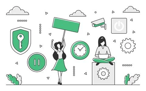 Cctv security system 스톡 일러스트