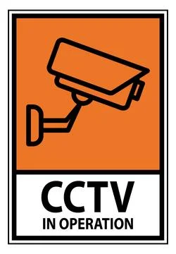 CCTV Security System Sign for Enhanced Surveillance and Safety Precautions Illustration