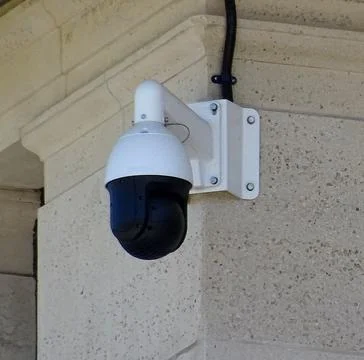 CCTV Setup At Building Corner Fotos de archivo