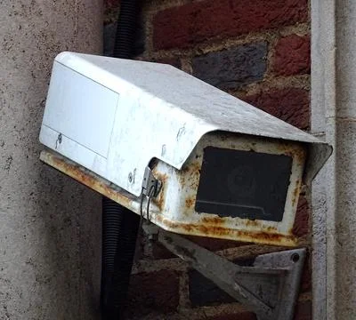 CCTV Setup On Side Of Building Fotos de archivo