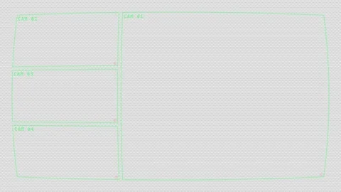 Cctv Side Stacked Camera Wall Overlay Alpha Channel Stock-Footage 342719570