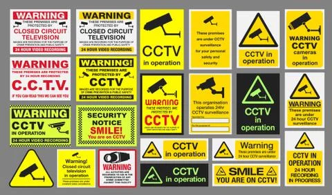 CCTV Signs Stock Illustration
