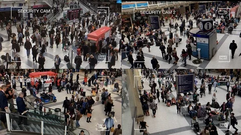 CCTV simulation, time lapse, Liverpool St Station, London Stock Footage 106628872