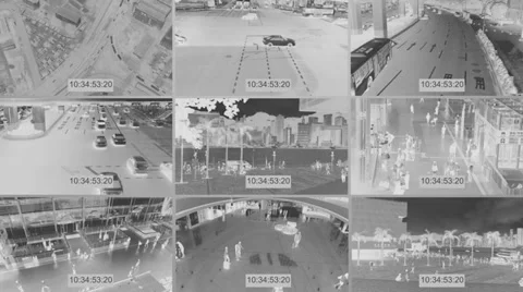 CCTV Split screen Stock Footage 31105527
