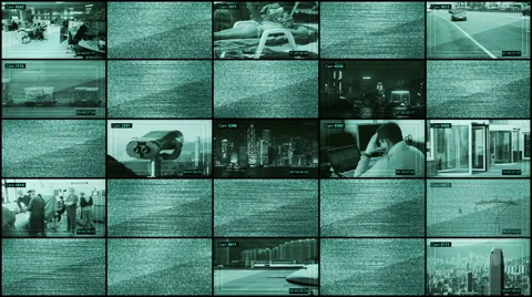 CCTV split screen. Urban lifestyle. Stock Footage 41632248