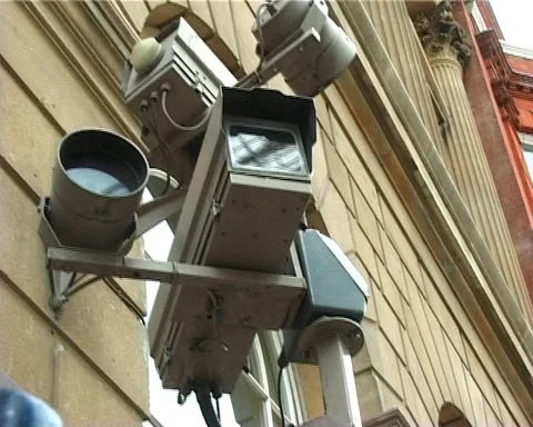 CCTV street camera turning Stock Footage 110729850