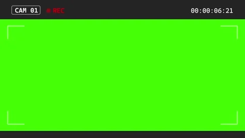 CCTV Surveillance Camera CAM 1 HUD Overlay with REC Indicator and Green Screen Video stock 344841957