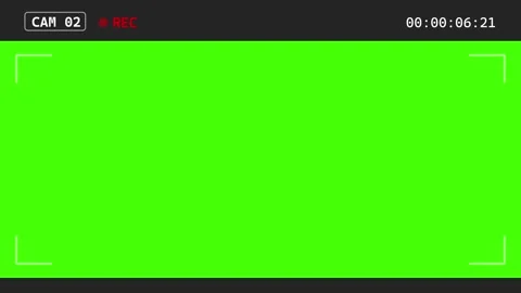 CCTV Surveillance Camera CAM 2 HUD Overlay with REC Indicator and Green Screen Stock Footage 344930219