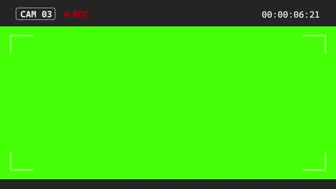 CCTV Surveillance Camera CAM 3 HUD Overlay with REC Indicator and Green Screen Video stock 344930871