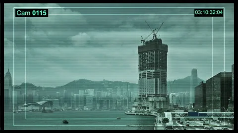 Cctv Surveillance camera on construction sites in Hong Kong. Stock Footage 57687041