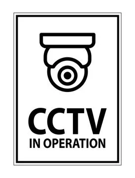 CCTV Surveillance Camera Sign for Security and Monitoring Purposes Stock Illustration