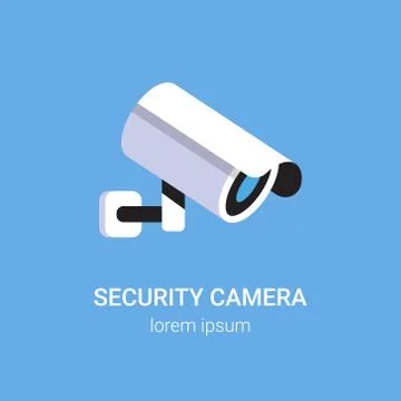 CCTV surveillance system security camera monitoring equipment on wall Ilustración de archivo