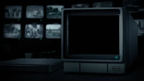 CCTV Television Screen Empty Cutout With Alpha Channel Stock-Footage 239197612