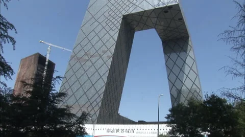 CCTV Tower, modern architecture, China Stock Footage 54229261