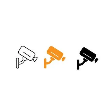 CCTV vector icon illustration in black and white design. Stock Illustration