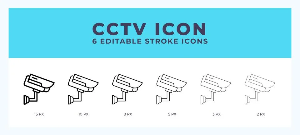 Cctv vector icon for web and app. Editable stroke vector illustration Stock Illustration