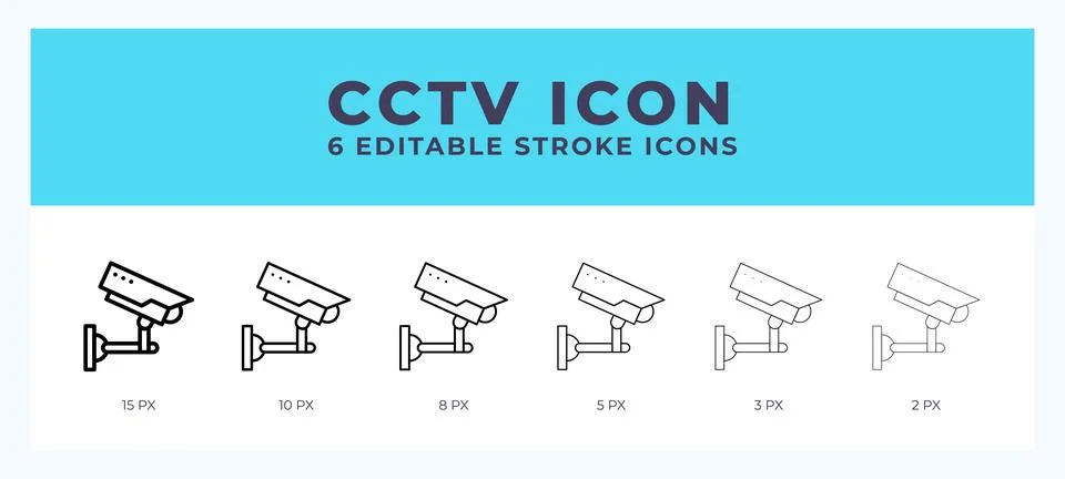 Cctv vector icon for web and app. Editable stroke vector illustration Stock Illustration