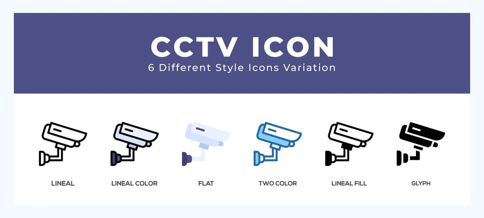 Cctv vector icons designed. icon symbol set. Illustrazione stock