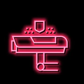 Cctv video camera neon glow icon illustration Illustrazione stock