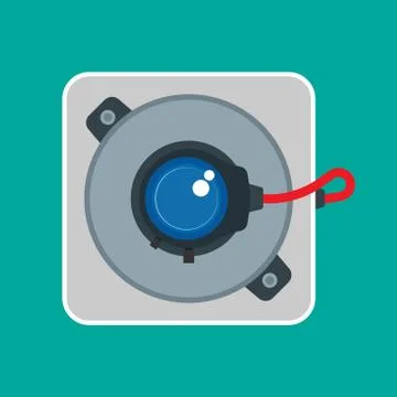 CCTV video camera symbol vector icon front view. Crime system security contro Stock Illustration