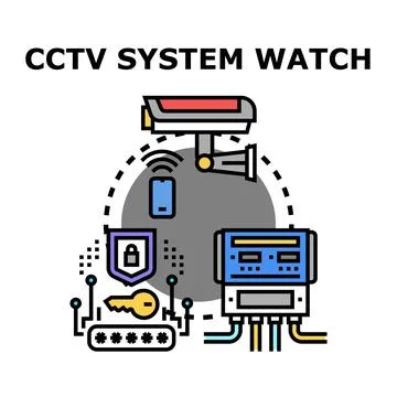 Cctv video control system providing digital security watch Stock Illustration
