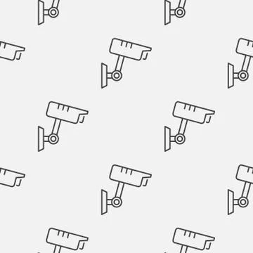 CCTV video security cameras simple seamless pattern 스톡 일러스트