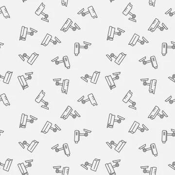 CCTV video security cameras vector seamless pattern Illustrazione stock