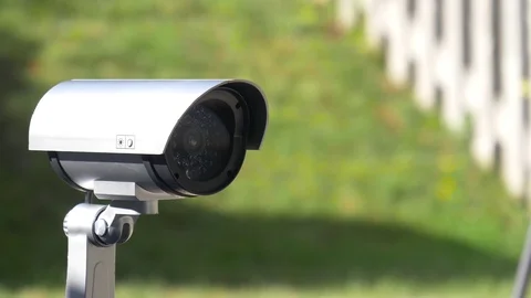 CCTV Video Surveillance Camera Scanning Around Closeup 스톡 동영상 116183359