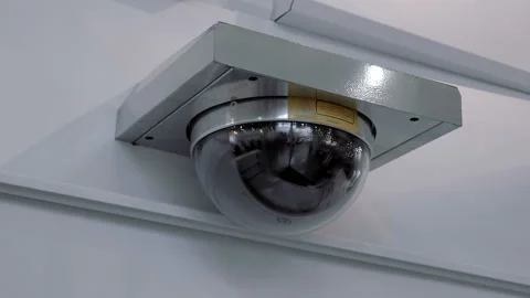 CCTV video surveillance system - a circular view cameram Video stock 167367104