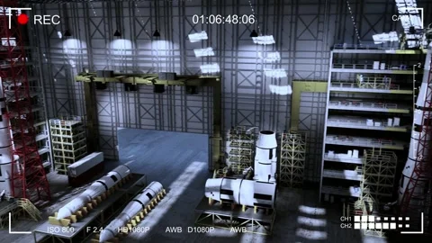 CCTV Video Surveillance System Feed Of Rocket Construction Facility Stock Footage 328711358
