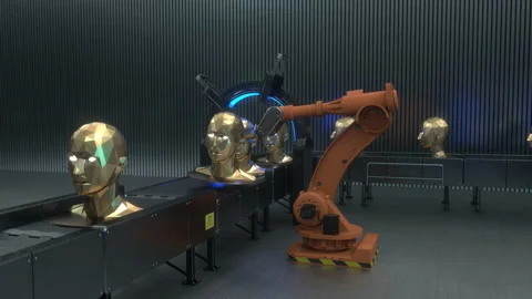 CCTV view of futuristic cyberpunk human Stock Video Pond5