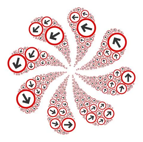 CCW Rotation Rounded Arrow Icon Centrifugal Explosion 스톡 일러스트