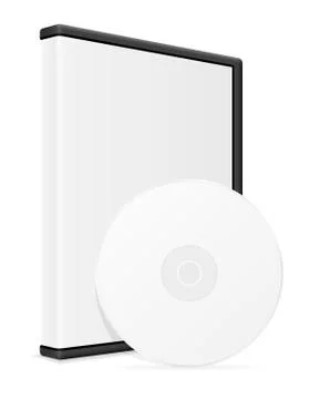 Cd and dvd bisk box case packing illustration Stock Illustration